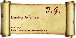 Danku Géza névjegykártya